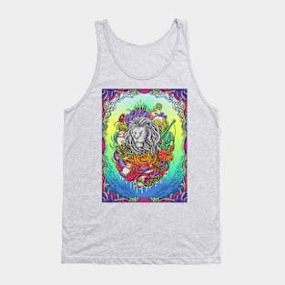 Lion Engraving Surrealism Artwork Tank Top